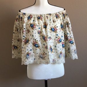Volcom Off the Shoulder Floral Top NWT